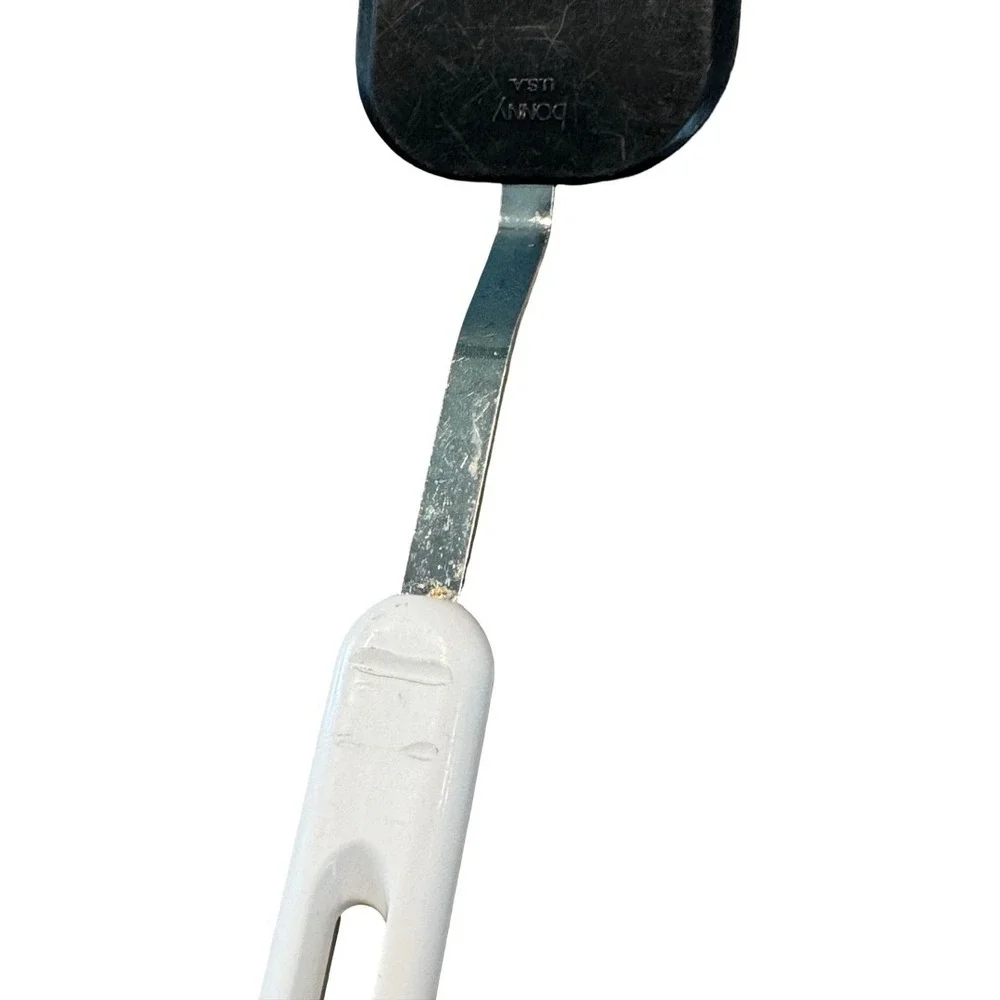 Bonny USA Vintage Slotted Spatula Turner Black Nylon White Handle Metal Neck
